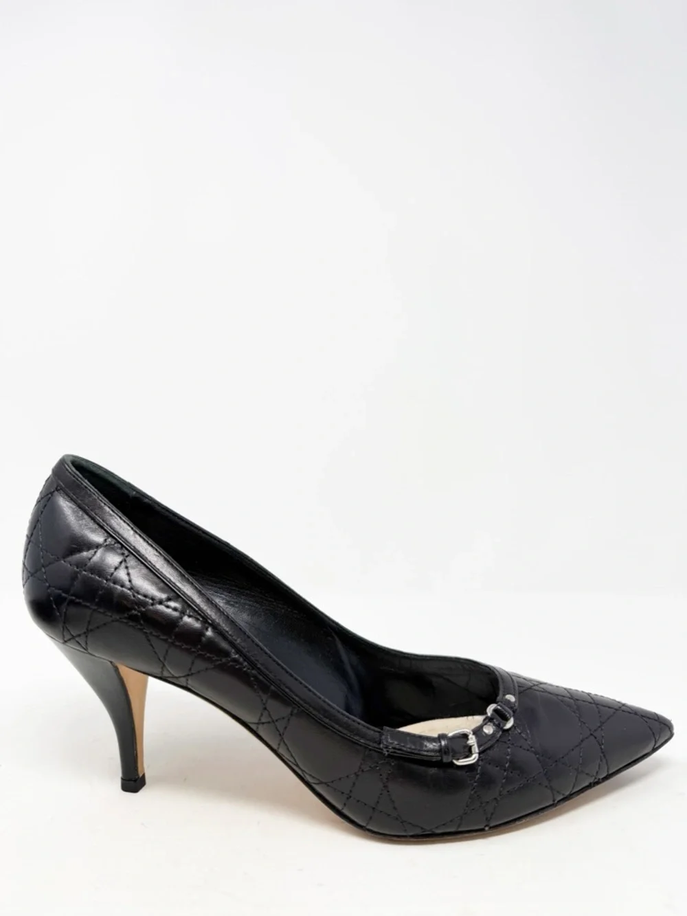 Dior Cannage Quilted Leather Pointed Toe Heels Womens Size EU 41